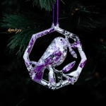 Set of Christmas tree toys with amethyst "New Year's" collection "Stories" 3 pcs